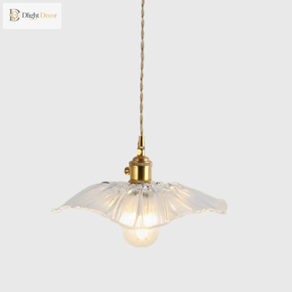 Clara’s Textured Bloom: Industrial Glass Pendant Lamp Lights
