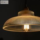 Clara’s Ribbed Glass Pendant: Vintage Charm With Warm Glow