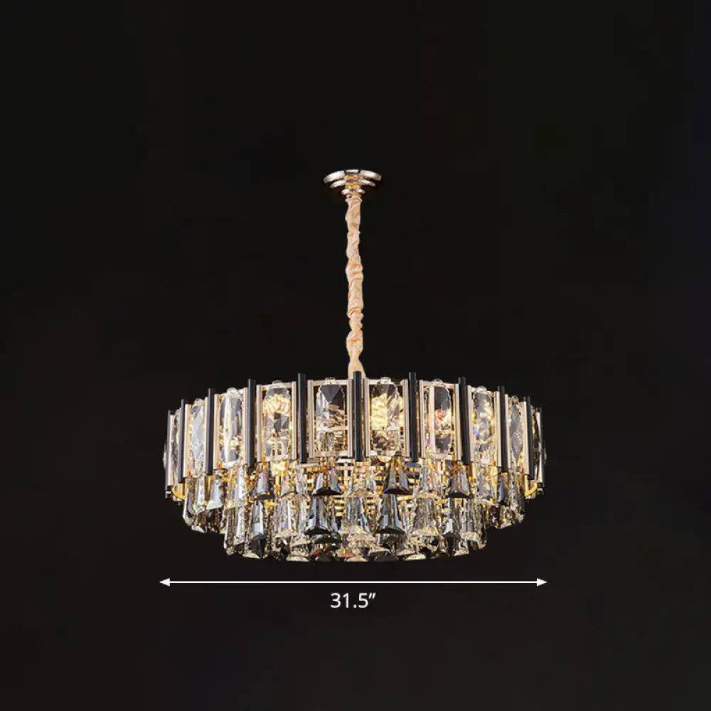 Sparkling Elegance: Clear Beveled Crystal Chandelier 15 /
