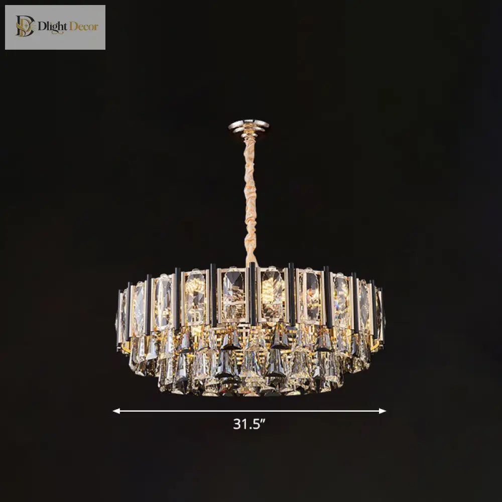 Sparkling Elegance: Clear Beveled Crystal Chandelier