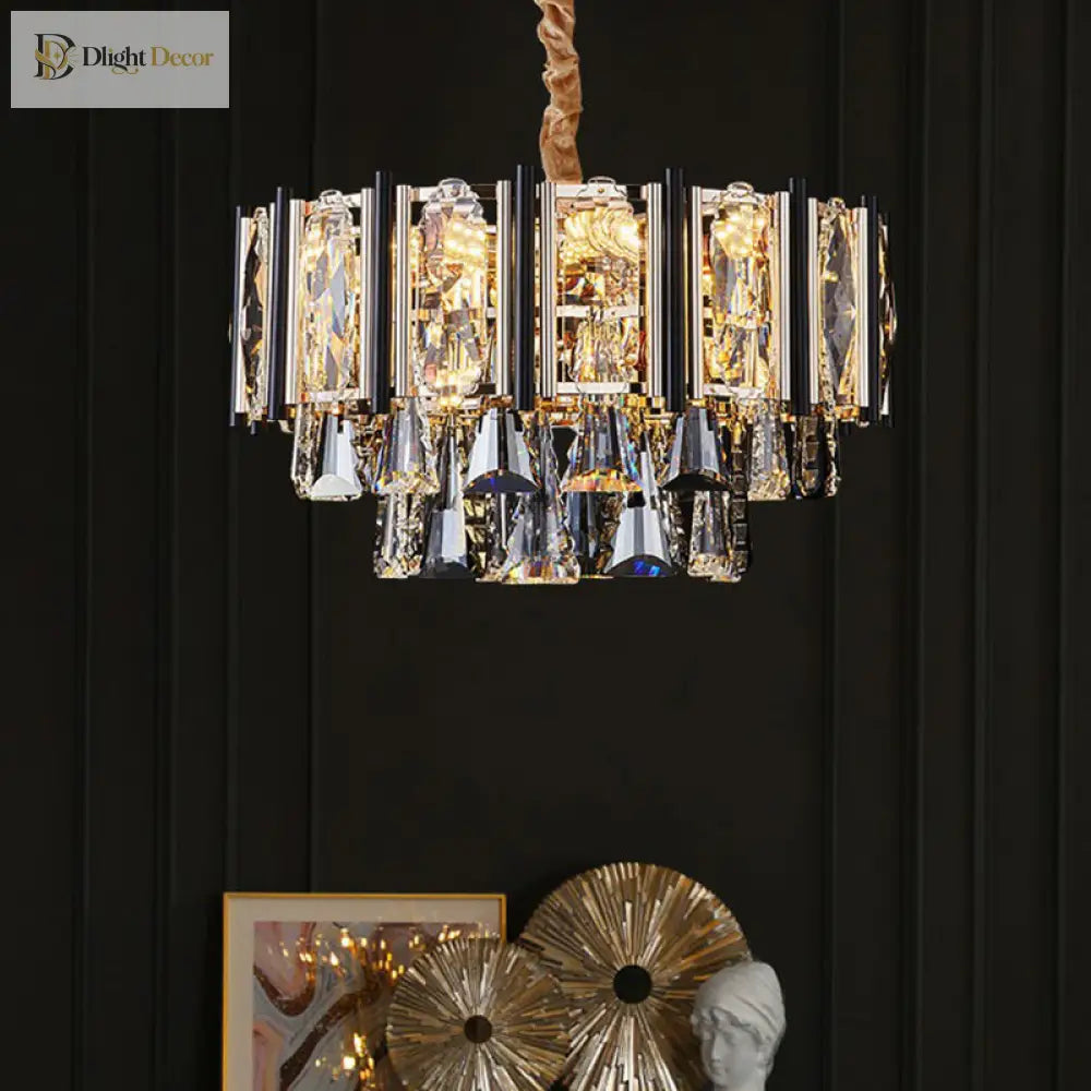 Sparkling Elegance: Clear Beveled Crystal Chandelier