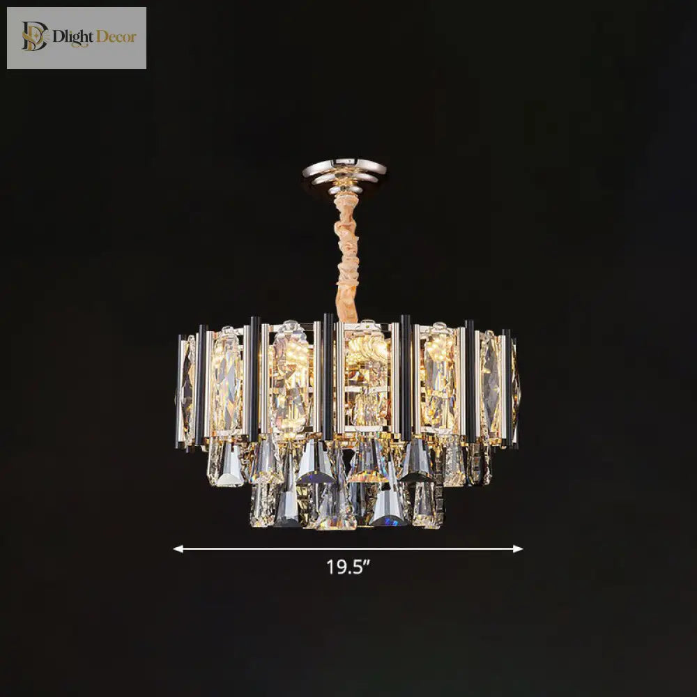 Sparkling Elegance: Clear Beveled Crystal Chandelier