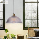 Monroe - Industrial Clear Ribbed Glass Pendant Light
