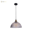 Monroe - Industrial Clear Ribbed Glass Pendant Light