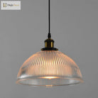 Monroe - Industrial Clear Ribbed Glass Pendant Light