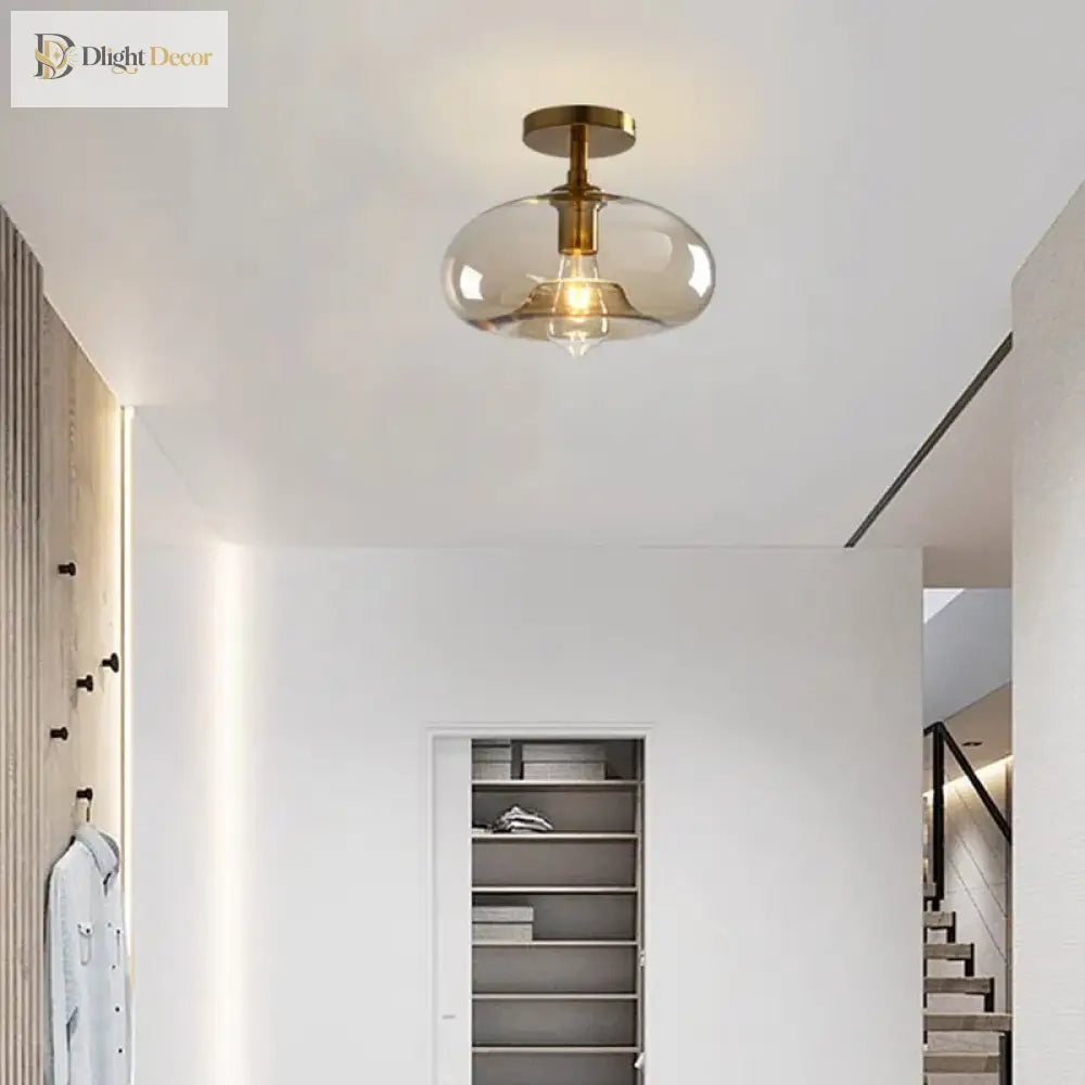 Modern Led Glass Ceiling Light Minimalist Cloakroom Balcony Bedroom Dining Room Lighting Hallway