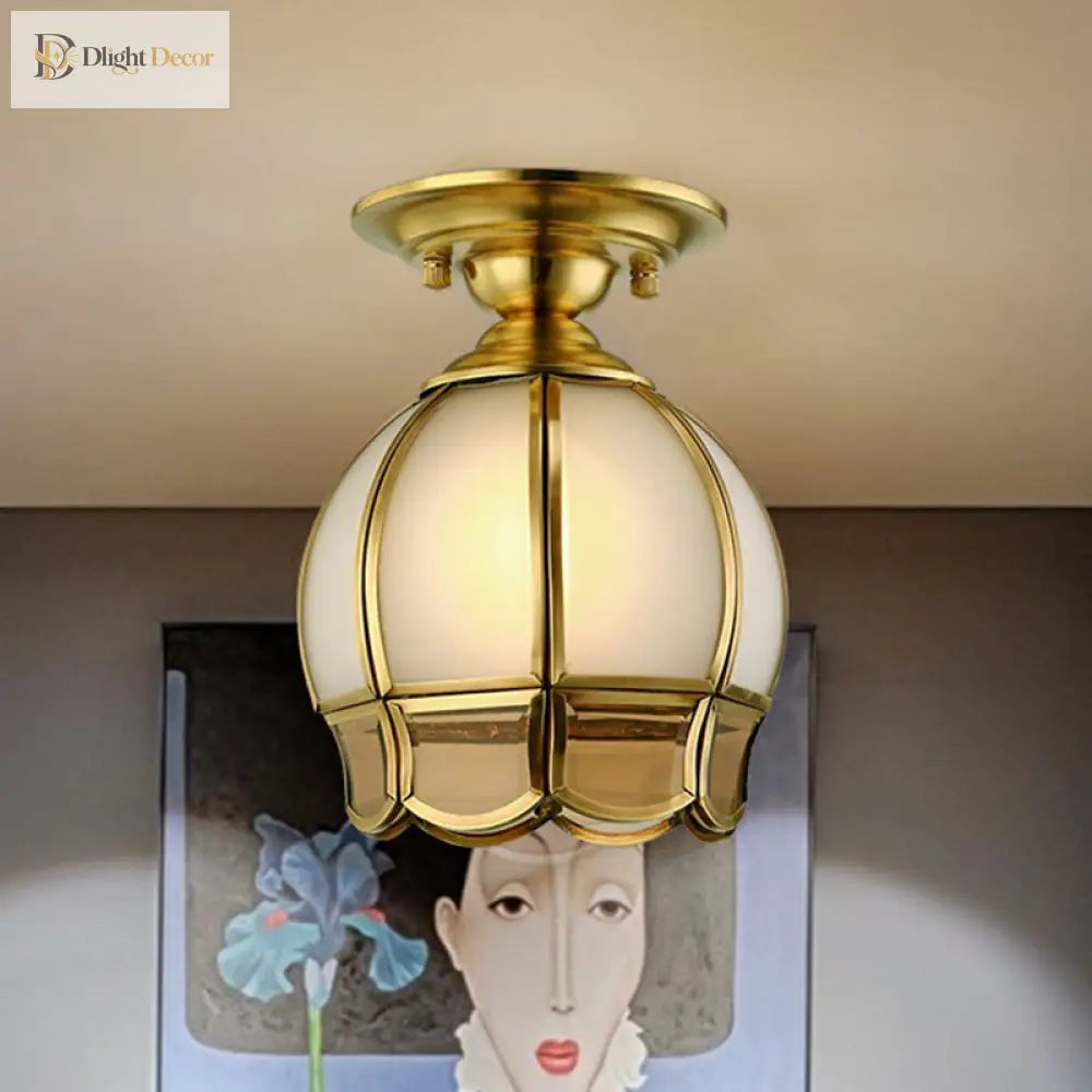 Colonial Charm Meets Modern Versatility: The Brass Ceiling Flush Light