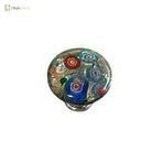 Colorful Floral Glass Cabinet Knobs – Drawer Knobs for Dresser Shoe Cabinet and Kitchen Furniture Knobs