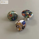 Colorful Floral Glass Cabinet Knobs – Drawer Knobs for Dresser Shoe Cabinet and Kitchen Furniture Knobs