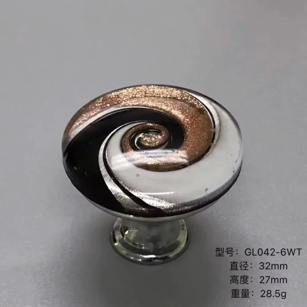 Colorful Floral Glass Cabinet Knobs – Drawer Knobs for Dresser Shoe Cabinet and Kitchen Furniture GL042-6WT Knobs