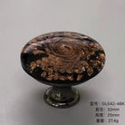 Colorful Floral Glass Cabinet Knobs – Drawer Knobs for Dresser Shoe Cabinet and Kitchen Furniture GL42-4BK Knobs