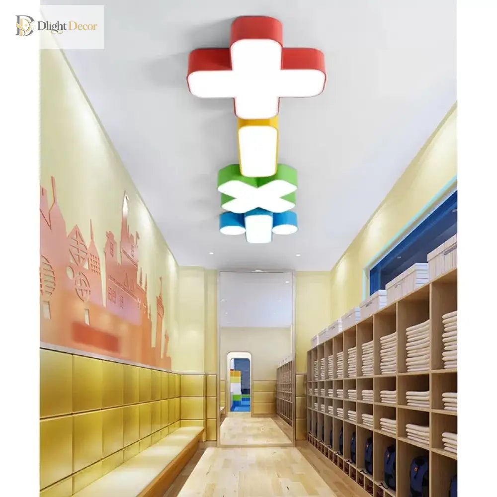 Colorful Symbol Shade Ceiling Light - Fun Led Kids Fixture For Bedrooms And Playrooms