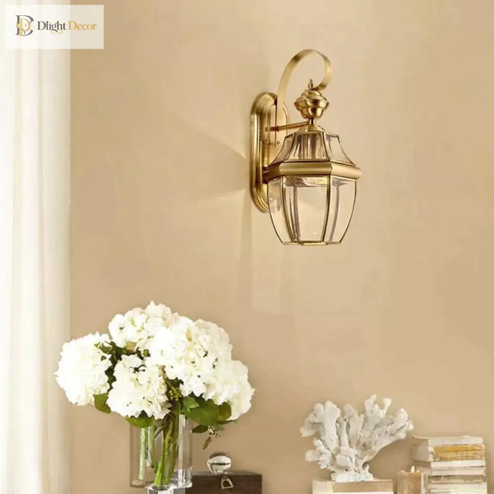 Éva’s Country Style Outdoor Copper Wall Lamp - Charming Balcony And Staircase Lighting Lamps