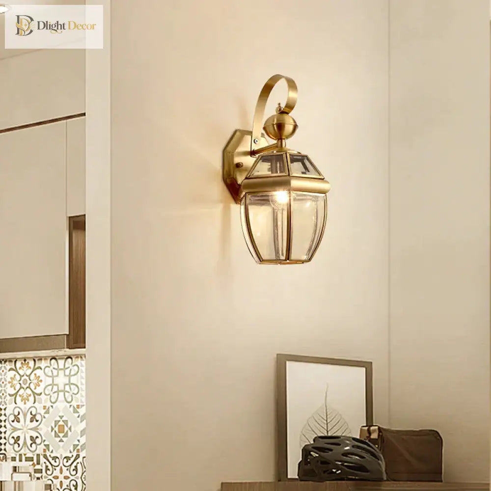 Éva’s Country Style Outdoor Copper Wall Lamp - Charming Balcony And Staircase Lighting Lamps