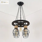 Cora Iron Antique Style Pendant Light - 5/7 - Head With Wire Guard