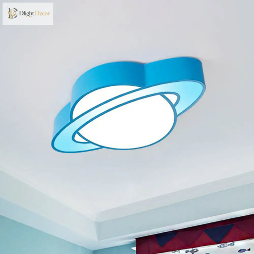Cosmic Cutie: Cartoon Planet Led Ceiling Lamp For Kids
