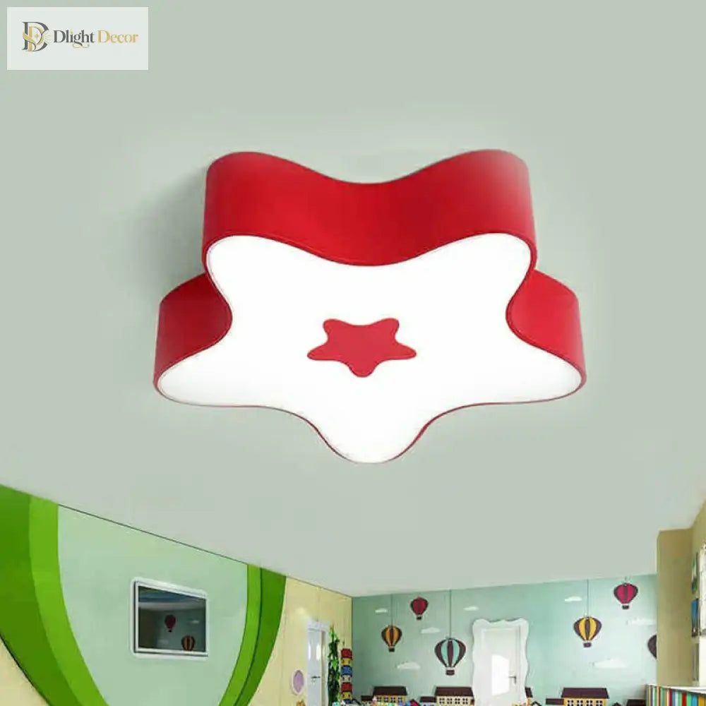 Create A Dreamy Night Sky: Star - Shaped Led Ceiling Light For Kids