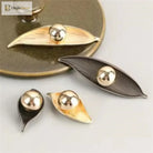Creative Leaf Ball Zinc Alloy Furniture Handle – Gold Knob for Modern Elegance Knobs