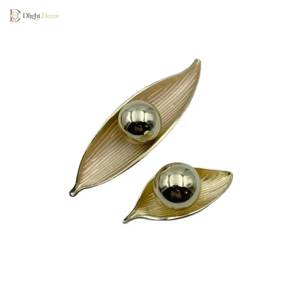 Creative Leaf Ball Zinc Alloy Furniture Handle – Gold Knob for Modern Elegance Knobs