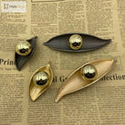 Creative Leaf Ball Zinc Alloy Furniture Handle – Gold Knob for Modern Elegance Knobs