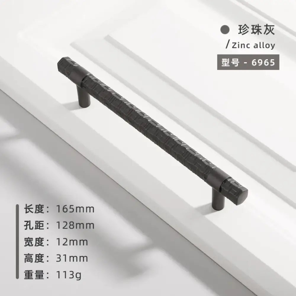 Creative T-Bar Cabinet Handles - Modern Zinc Alloy Pulls for Kitchen and Furniture Pearl Grey 128mm Handles