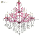 European Princess Crystal Chandelier - Choose From Warm Pink Blue Purple Or Red For Creative Room