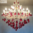 European Princess Crystal Chandelier - Choose From Warm Pink Blue Purple Or Red For Creative Room