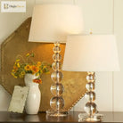 Luxury Crystal Table Lamp With Fabric Lampshade - Elegant Lighting For Living Room And Bedroom
