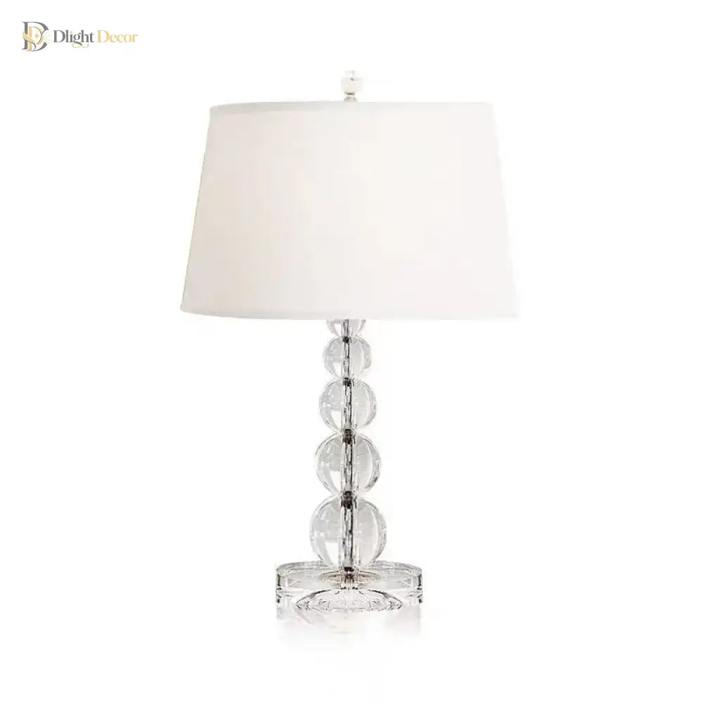 Luxury Crystal Table Lamp With Fabric Lampshade - Elegant Lighting For Living Room And Bedroom