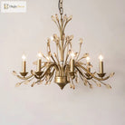 Gold Amber Crystal Branch Pendant Chandelier - Rustic Bedroom Suspension Lighting Chandelier