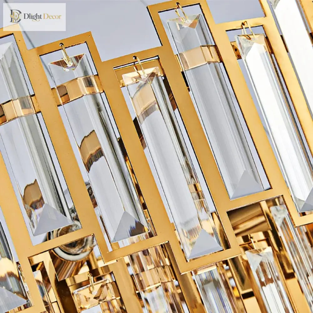 Luxury Golden Crystal Led Ceiling Lamp - Modern Round Chandelier For Dining And Living Rooms