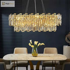 Luxury Golden Crystal Led Ceiling Lamp - Modern Round Chandelier For Dining And Living Rooms