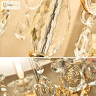 Crystal lamp shade detail with faceted crystal drops and sparkling ornaments