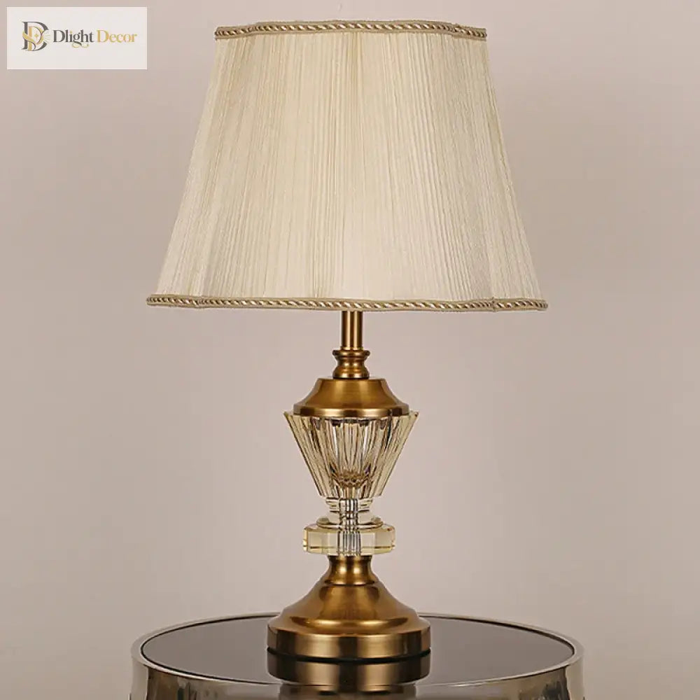 European Crystal Table Lamp - Elegant Bedside Light For Wedding Hotel And Bedroom Decor