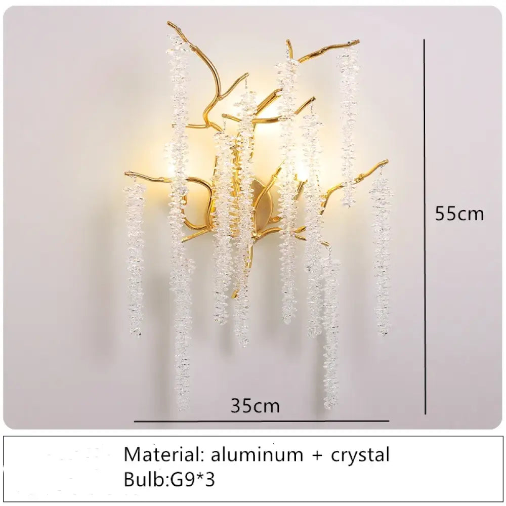 Crystal Cherry Blossom Branch Wall Light – configuration option 7