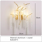Crystal Cherry Blossom Branch Wall Light – configuration option 7