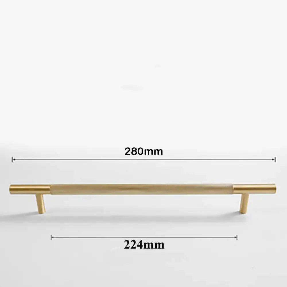 Cutting Diamond Knurled Brass Cabinet Handles – Textured Wardrobe Pulls and Drawer Knobs BB 280mm length Handles