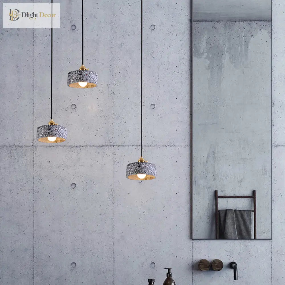 Daniela Modern Terrazzo Pendant - Adjustable Hanging Light With Rotary Switch