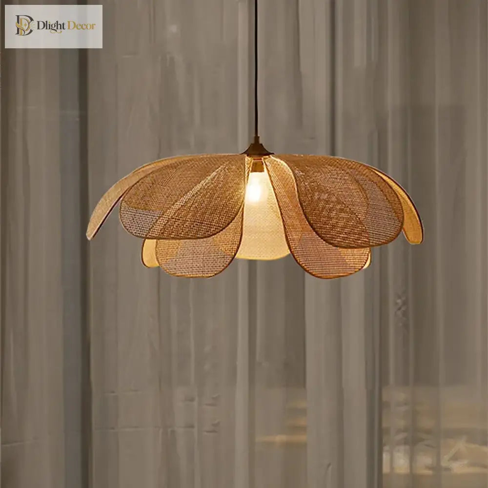 Designer Handmade Rattan Flower Chandelier - Rustic Elegance For Your Living And Dining Spaces
