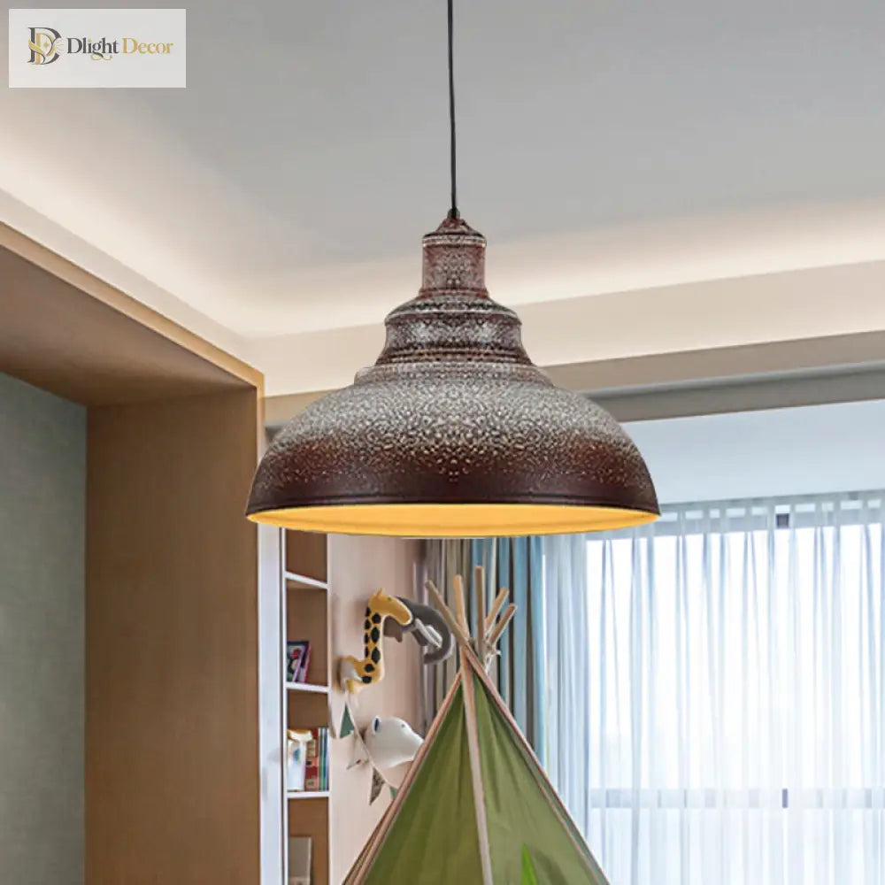 Diana’s Industrial Charm: Blue/Rust Metal Barn Pulley Pendant Lamp Lights