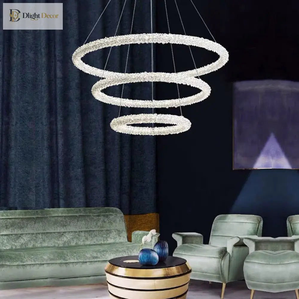 Diana - Modern Crystal Circle Chandelier (Choose Your Size & Tiers)
