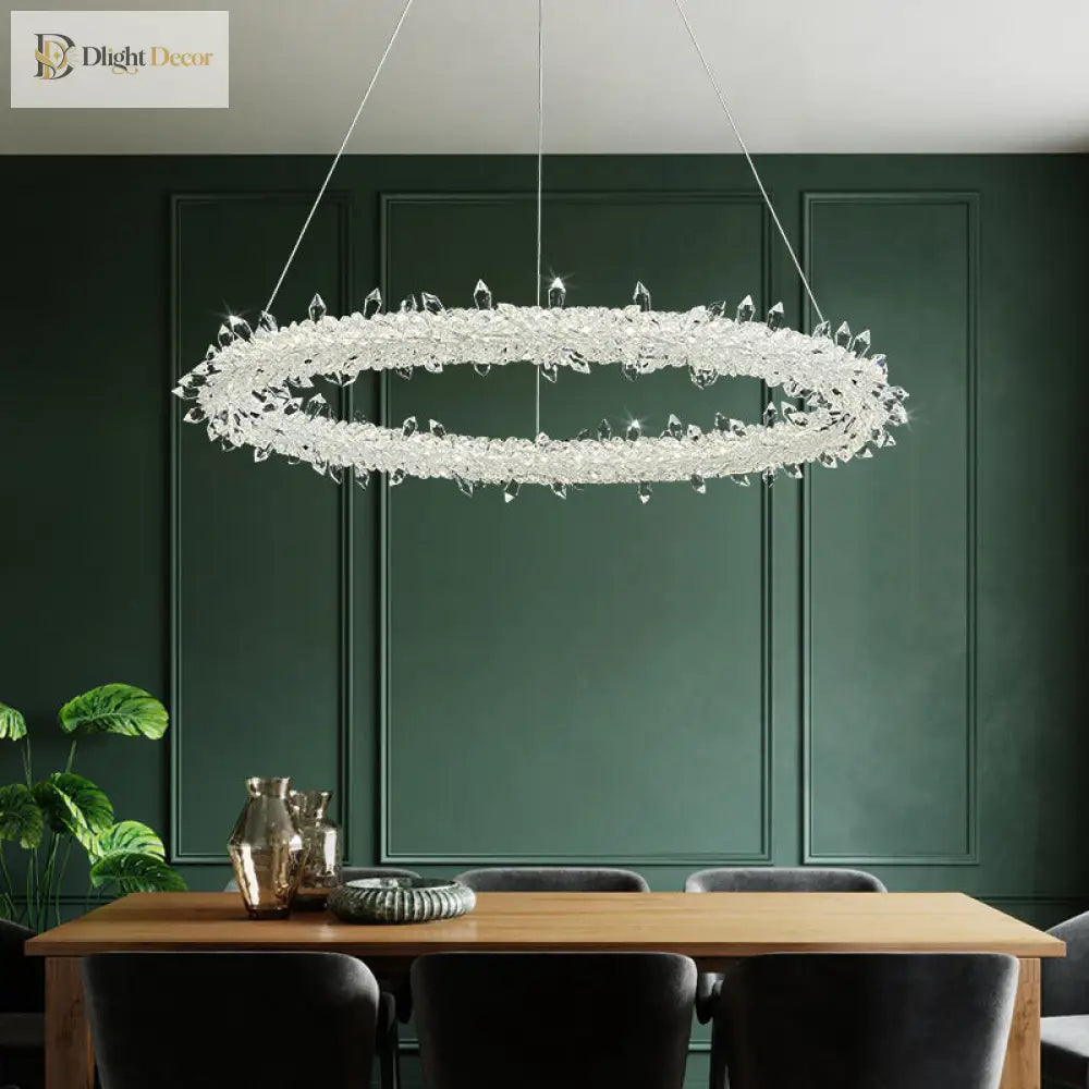 Diana - Modern Crystal Circle Chandelier (Choose Your Size & Tiers)