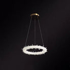 Diana - Modern Crystal Circle Chandelier (Choose Your Size & Tiers) Clear / 12’ With Lace