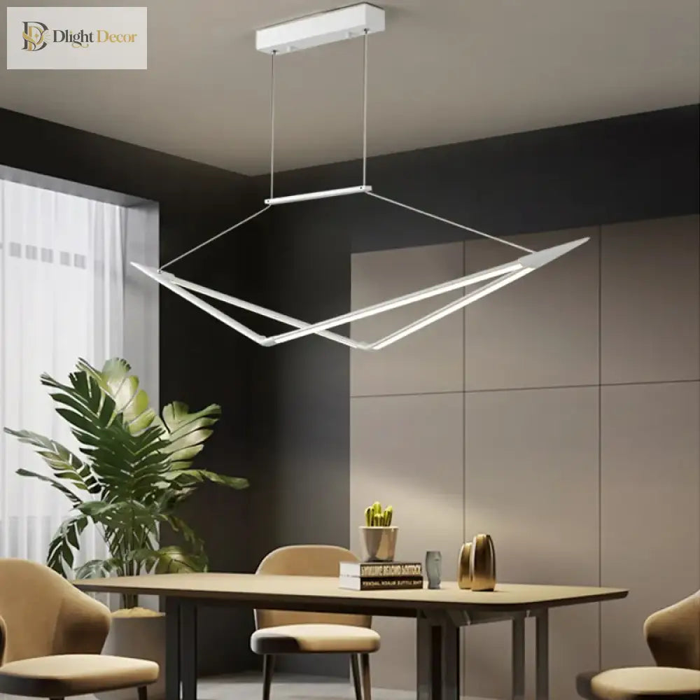 Contemporary Rc + Dimmable Chandelier - Perfect For Living Rooms Dining And Kitchens In Black White