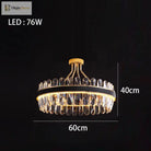 Dimmable Led Crystal Oval Ceiling Chandeliers - Black Leather Luxury Lustres For Dining Room Decor