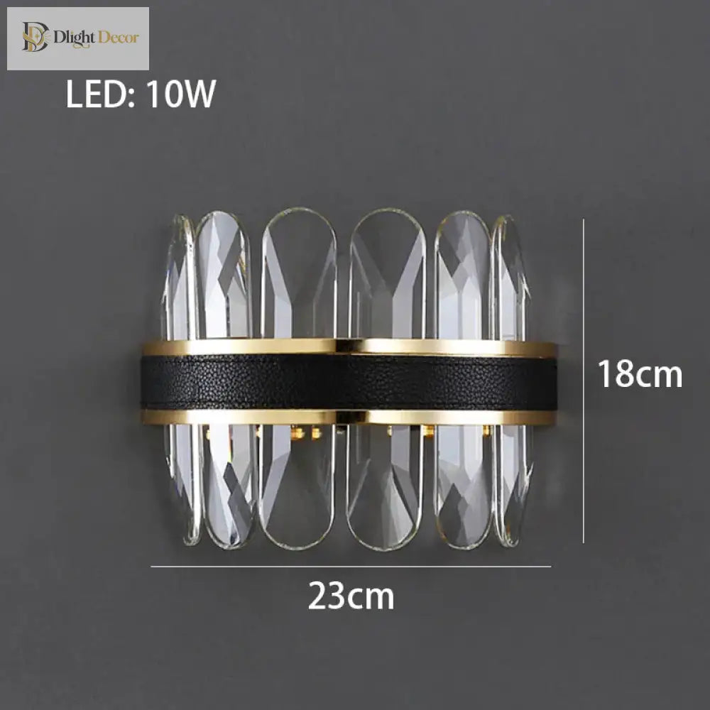 Dimmable Led Crystal Oval Ceiling Chandeliers - Black Leather Luxury Lustres For Dining Room Decor