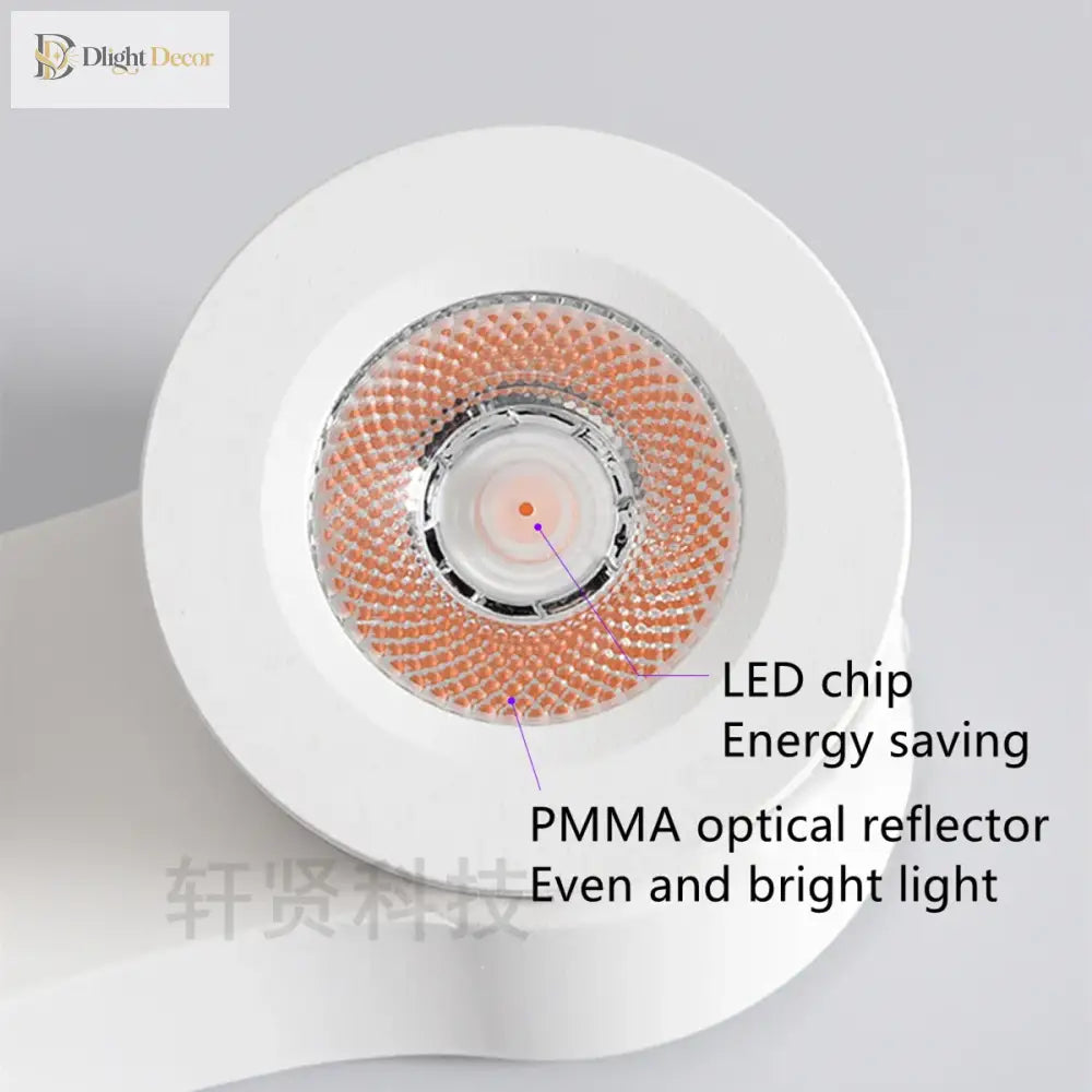 Modern Foldable Rotating Led Ceiling Light - Ultrathin Dimmable Spotlight With Multiple Wattage