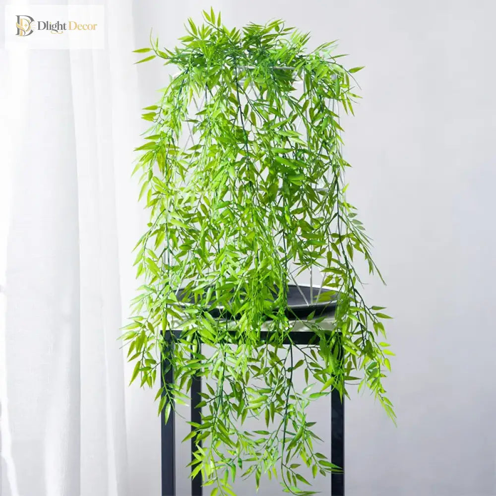 Dlight Decor 105cm Hanging Bamboo Leaf Vine for Garden and Home Wall Decor