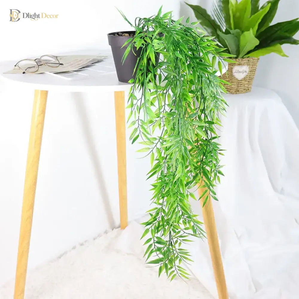 Dlight Decor 105cm Hanging Bamboo Leaf Vine for Garden and Home Wall Decor