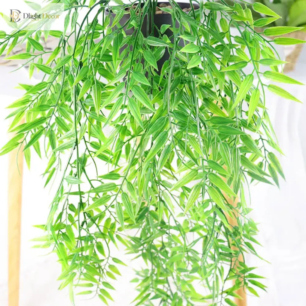 Dlight Decor 105cm Hanging Bamboo Leaf Vine for Garden and Home Wall Decor